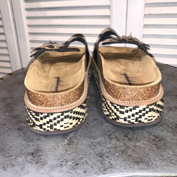 FREE PEOPLE CARAVELLE PLATFORM SLIDE SANDALS IN BLACK BUCKLE - Picture 10 of 11